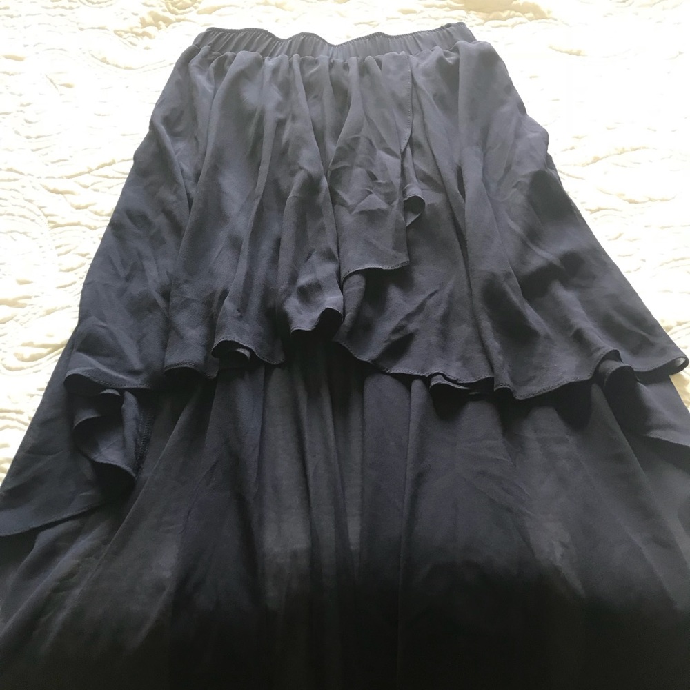 Navy High Low Skirt